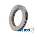 Heico-Lock Wedge Lock Washer, For Screw Size 1/4 in Steel, Zinc Flake Finish, 200 PK HLS-1/4"